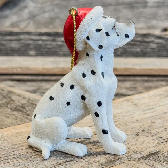 Vintage Kurt Adler Dalmatian Dog in Santa Hat Christmas Tree Ornament-3”H - Picture 4 of 8